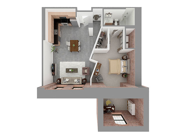 W1-G + DEN Floor plan layout